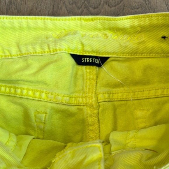 American Eagle Outfitters Neon Yellow Cutoff Jean Shorts Size 0 - Picture 2 of 8